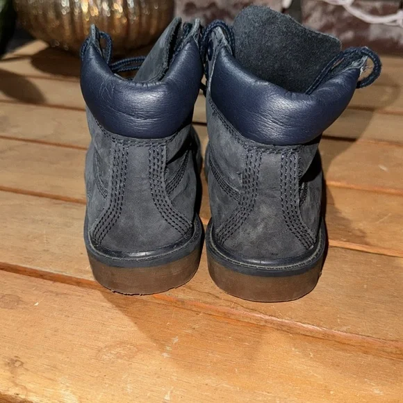 Timberland Boys Premium Combat Boots Black Leather Waterproof Size 10 - Picture 2 of 5